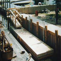 a deck ramp and float