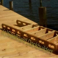 a newly built, marine grade, wooden ladder