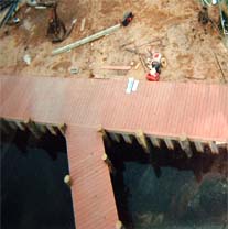 aerial view of a finished pier