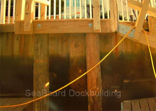 wooden deck ramp underneath support